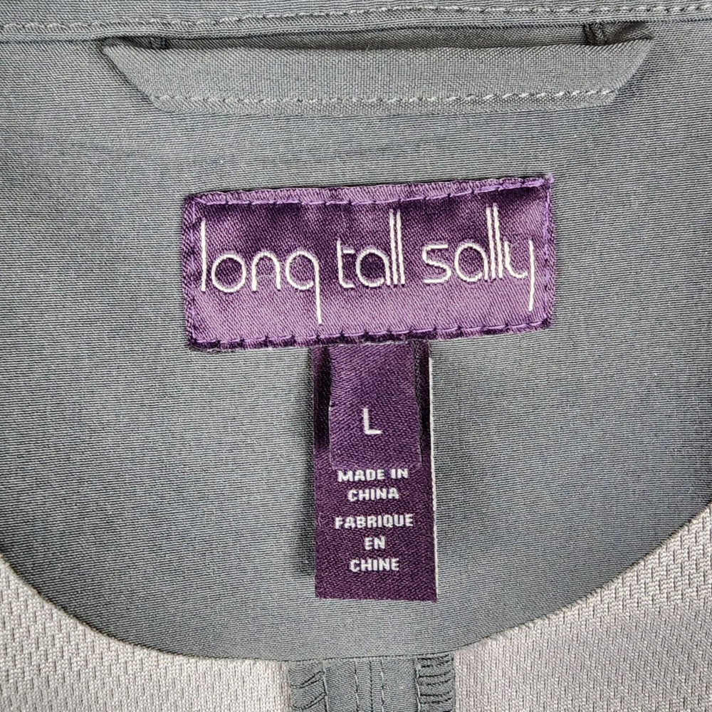 Long Tall Sally Softshell Jacket Women L Grey Tall Adjustable Waist Full Zip - Picture 8 of 10